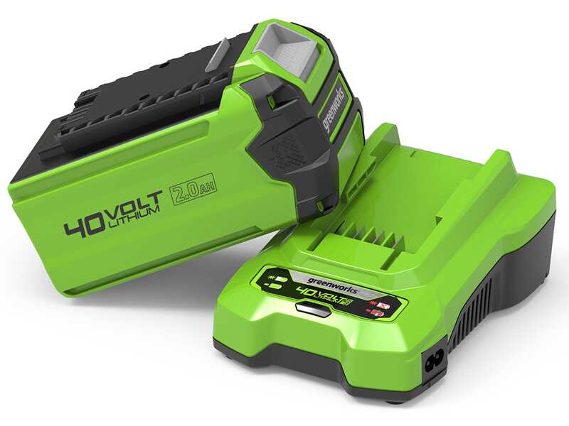 Starter kit Greenworks Batteria 40V 2Ah  + Caricabatterie