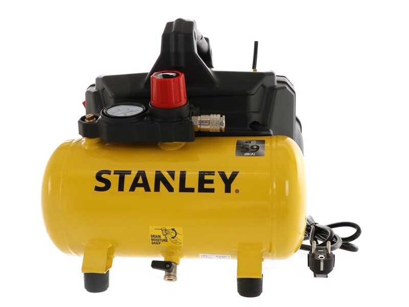 Stanley DST 100/8/6 - Compressore aria elettrico portatile monofase , oil-less - Motore 1 HP - 6 lt
