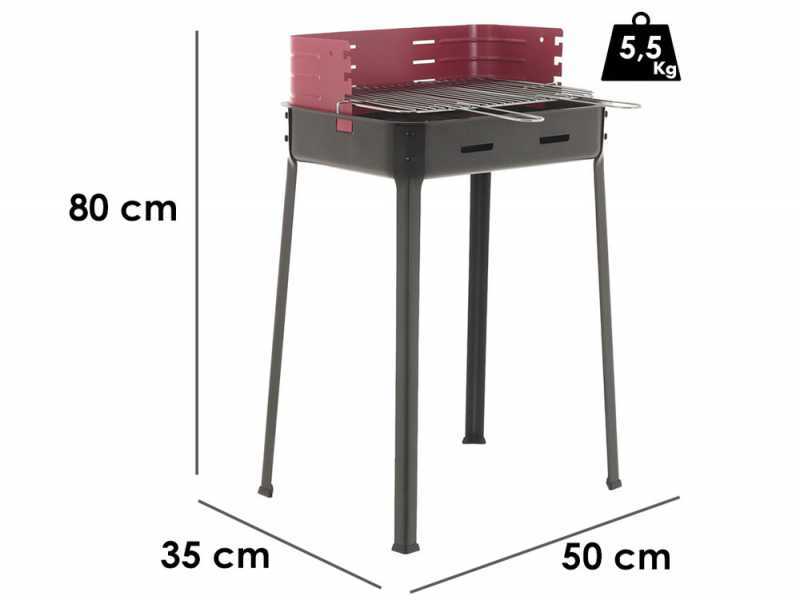 Seven Italy Flavia s/r 45 - Barbecue in ferro artigianale a carbone - 45,5x29,5cm