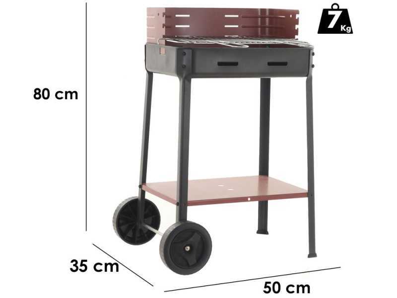Mille Flavia c/r 45 - Barbecue in ferro artigianale a carbone - 45,5x29,5cm
