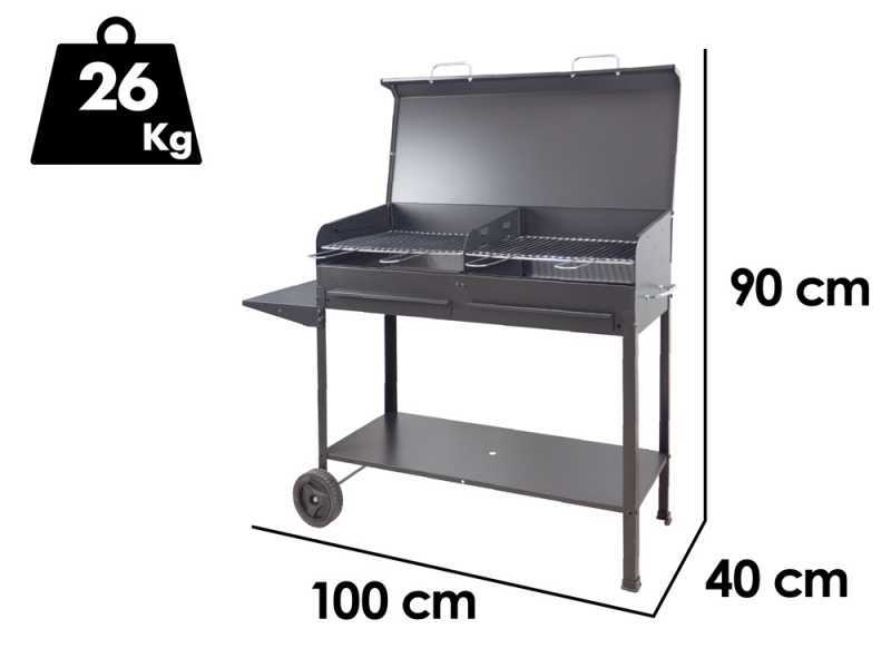 Seven Italy Vanessa 2G - Barbecue in ferro artigianale a carbone - 2x 47.5x37cm