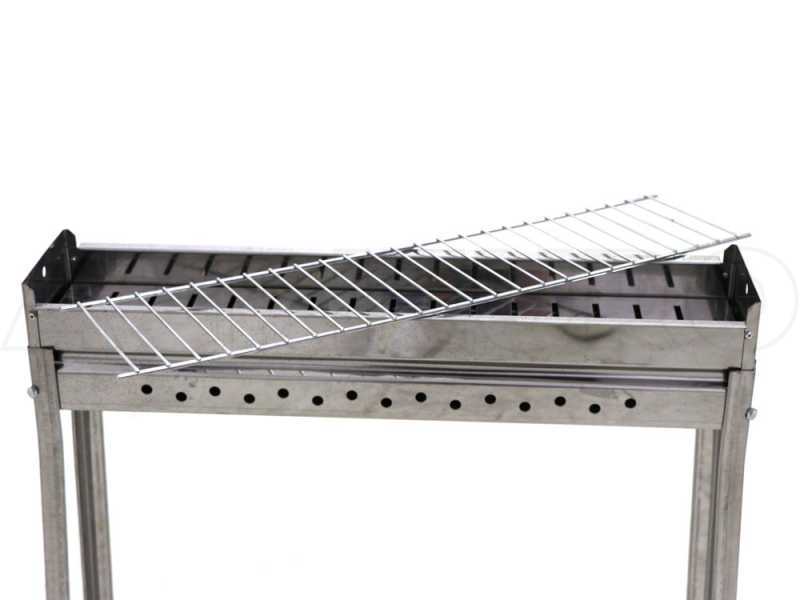 Seven Italy BBQ-60 INOX - Griglia per arrosticini a carbone - 60x14cm