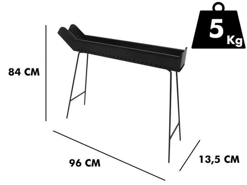 Seven Italy BBQ-80 Go - Griglia per arrosticini a carbone - 80x14cm