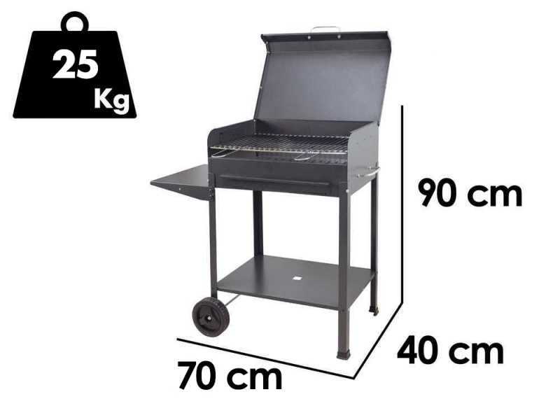 Seven Italy Polifemo Large - Barbecue in ferro artigianale a carbone - 67,5x37cm