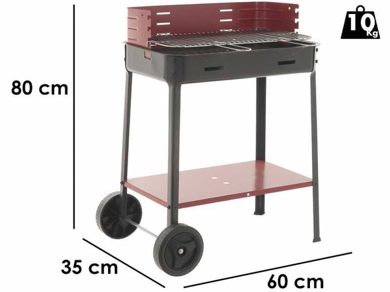 Mille Flavia c/r 55 - Barbecue in ferro artigianale a carbone - 55,5x29,5cm