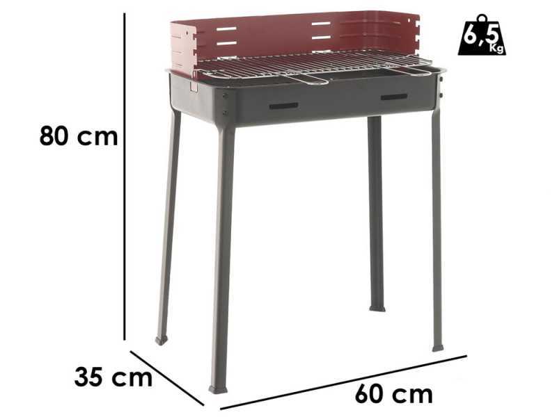 Mille Flavia s/r 55 - Barbecue in ferro artigianale a carbone - 55,5x29,5cm