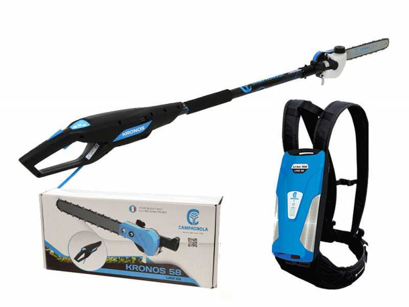 Campagnola Kronos - Potatore su asta fissa in carbonio da 60 cm - Line 58 - Batteria Li-ion 700 14Ah