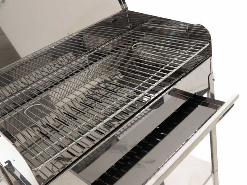 Seven Italy Achille Large - Barbecue in acciaio inox artigianale a carbone - 67,5x37cm