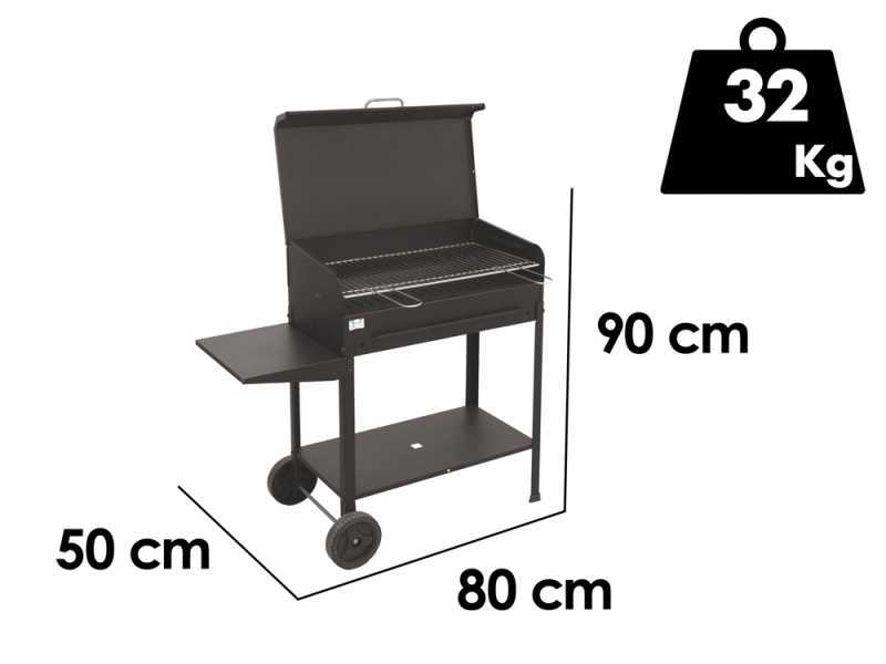 Seven Italy Etna - Barbecue in ferro artigianale a carbone - 77,5x47cm