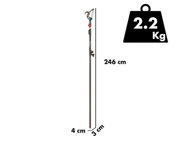 Gardena Bypass combisystem - Svettatoio su asta di prolunga telescopica combisystem in alluminio da 210 a 390 cm