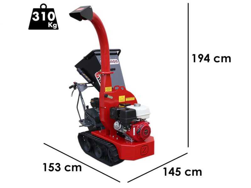 Zanon BC 90 Cingo - Biotrituratore semovente a cingoli su motocarriola - Motore Honda GX390