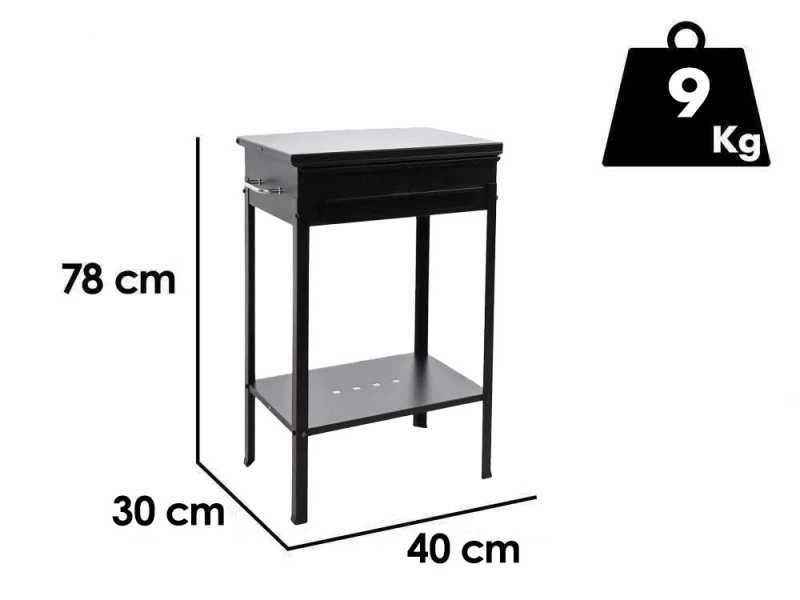 Seven Italy Stromboli Small - Barbecue in ferro artigianale a carbone - 40x28cm