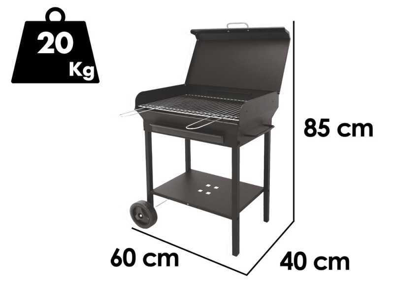 Seven Italy Vulcano Medium - Barbecue in ferro artigianale a carbone - 57,5x37cm