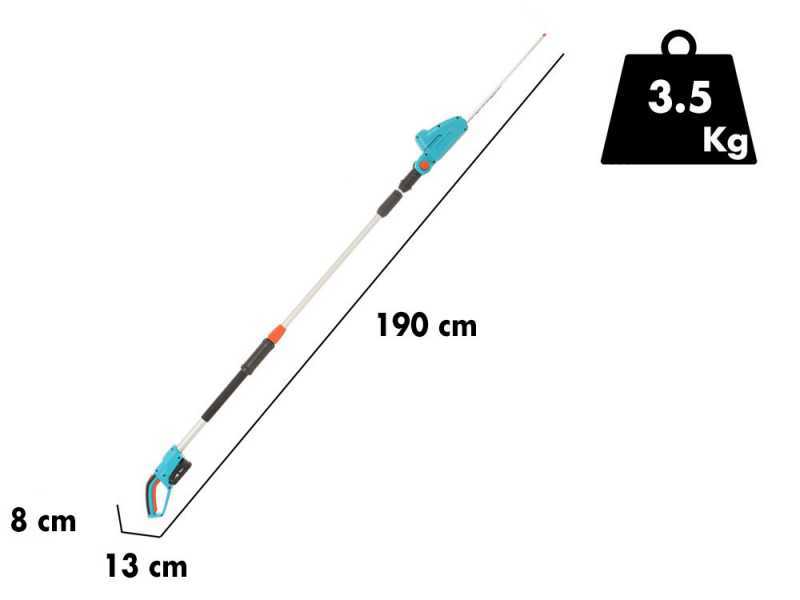 Gardena THS 42/18V P4 - Tagliasiepi elettrico su asta di prolunga telescopica - Batteria al litio 18V/2,5Ah