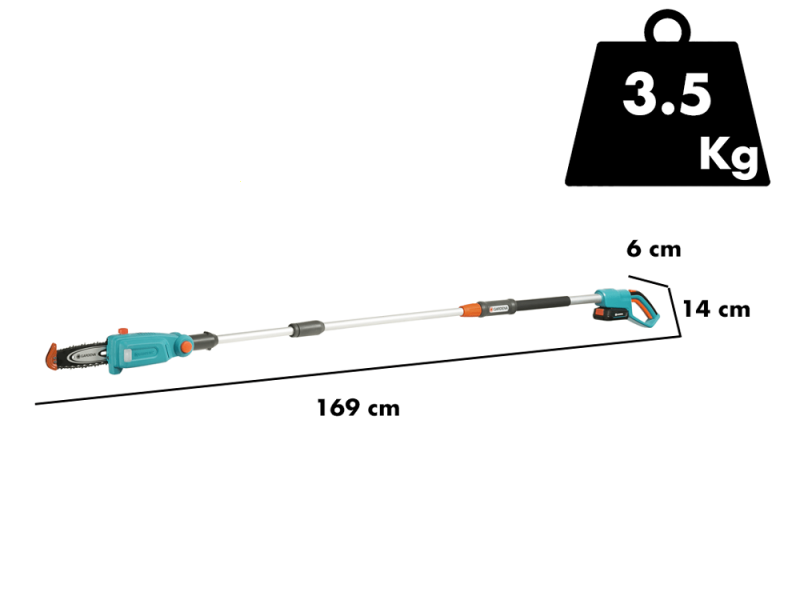 Gardena TCS 20/18V P4A Ready-To-Use Set - Potatore a batteria su asta telescopica