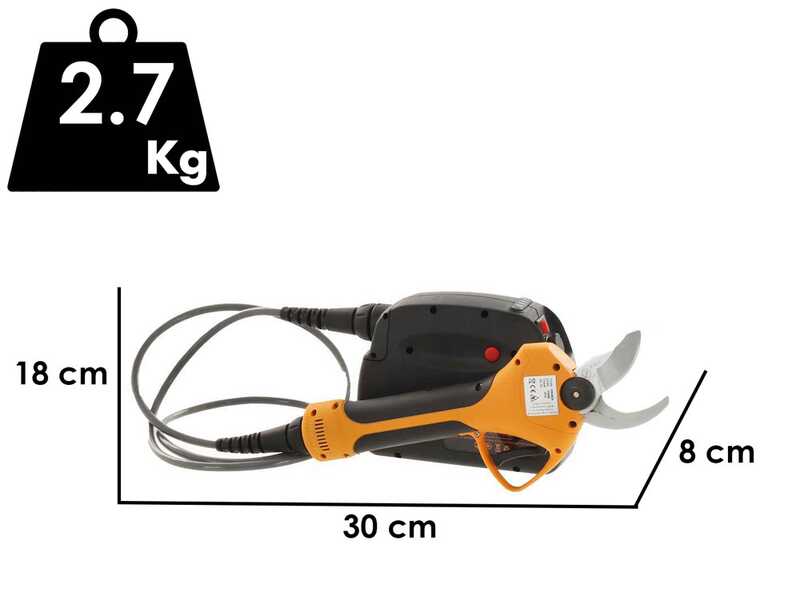 Volpi PV400 - Forbice elettrica da potatura - 43.2V 4.4Ah - Diametro di taglio 35mm