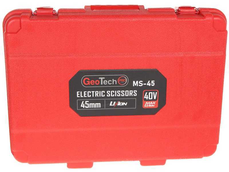 GeoTech-Pro MS-45 - Forbice elettrica da potatura - 2x 18V 5Ah