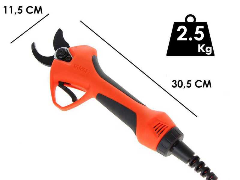 Stocker Vulcano E-35 TPC - Forbice elettrica da potatura - 43.2V 4.4Ah - Diametro di taglio 35mm