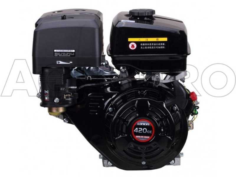 GeoTech Pro BMS 155 LE - Biotrituratore su motocarriola GeoPorter 330D semovente a cingoli 4 rulli - Motore Loncin da 15HP - Cassone dumper