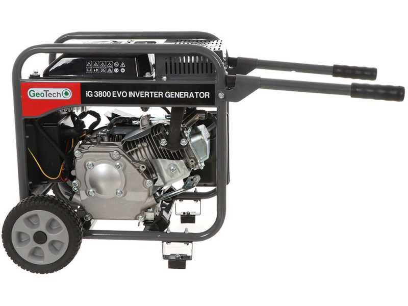 GeoTech iG 3800 EVO - Generatore di corrente carrellato inverter a benzina 3.8 kW - Continua 3.5 kW Monofase