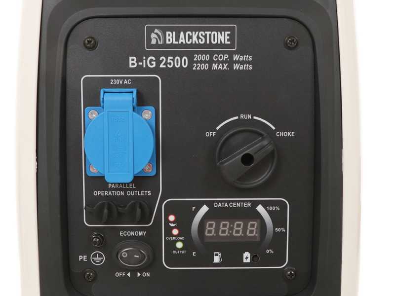 BlackStone B-iG 2500 - Generatore di corrente inverter a benzina versione trolley 2.2 kW - Continua 2 kW Monofase