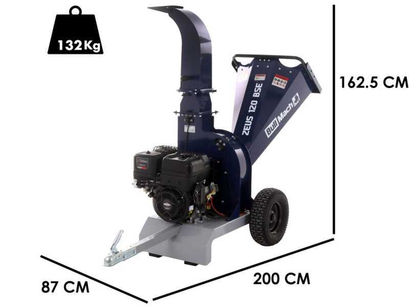 BullMach ZEUS 120 BSE - Biocippatore a scoppio professionale - Motore B&amp;S XR2100 13.5 HP con avviamento elettrico