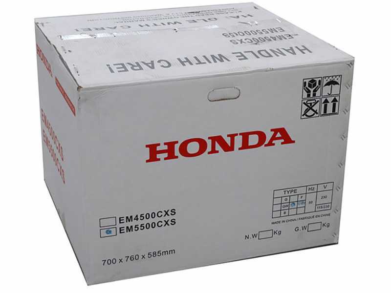 Honda EM 5500CXS - Generatore di corrente carrellato a benzina con AVR 5.5 kW - Continua 5 kw Monofase