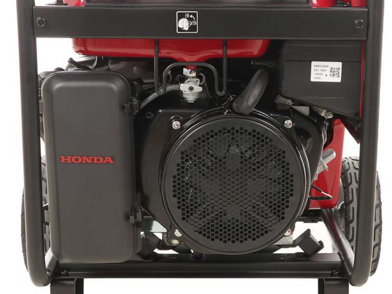 Honda EM 5500CXS - Generatore di corrente carrellato a benzina con AVR 5.5 kW - Continua 5 kW Monofase + ATS