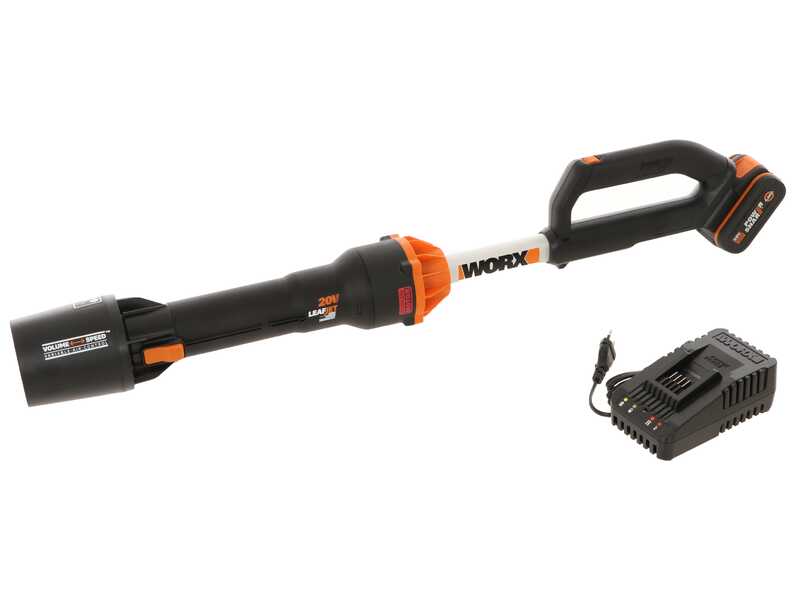 Worx Hyper WG543E - Soffiatore a batteria 20V 4Ah + in omaggio batteria 20V 4Ah