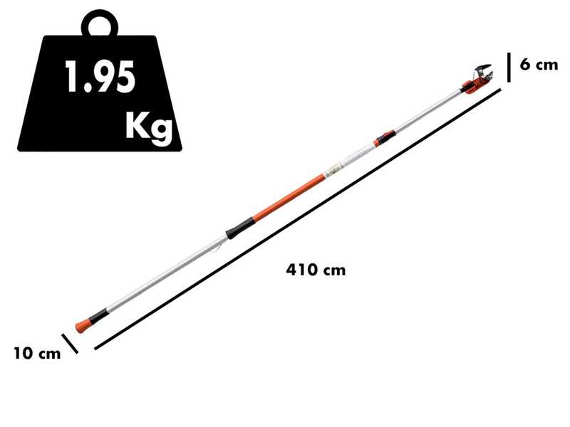 Bahco ATP 230-410 - Svettatoio da potatura professionale - asta telescopica 230-410 cm - &Oslash; 32 mm - svettatoio