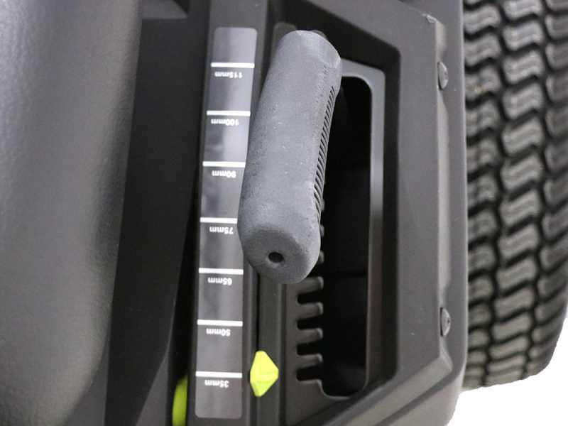 Ryobi RM480E - Trattorino rasaerba a batteria - taglio mulching - scarico laterale - 4x12V a piombo liquido