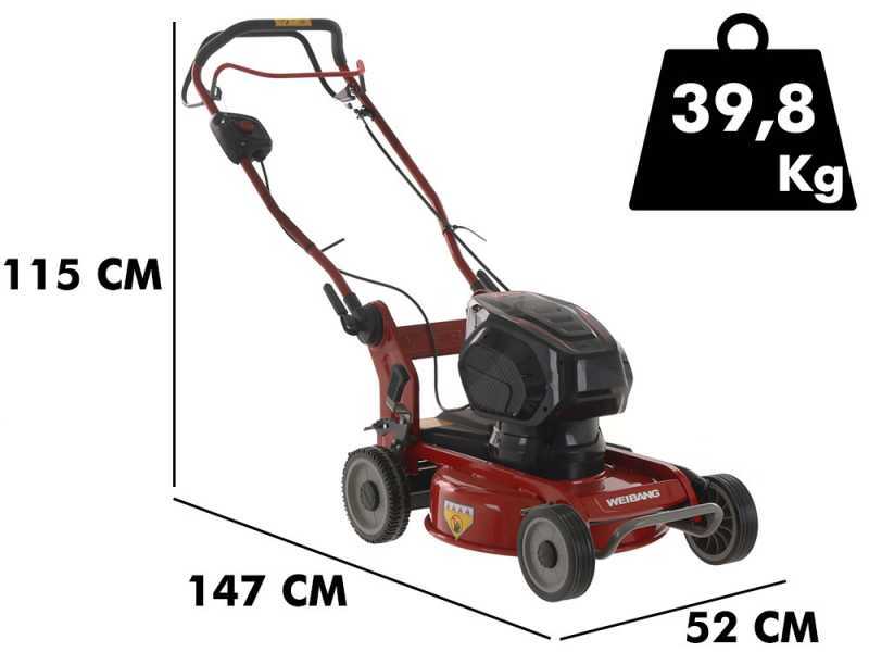 Rasaerba trazionato mulching elettrico a batteria Weibang WB462SEM - Batteria da 120V/4Ah