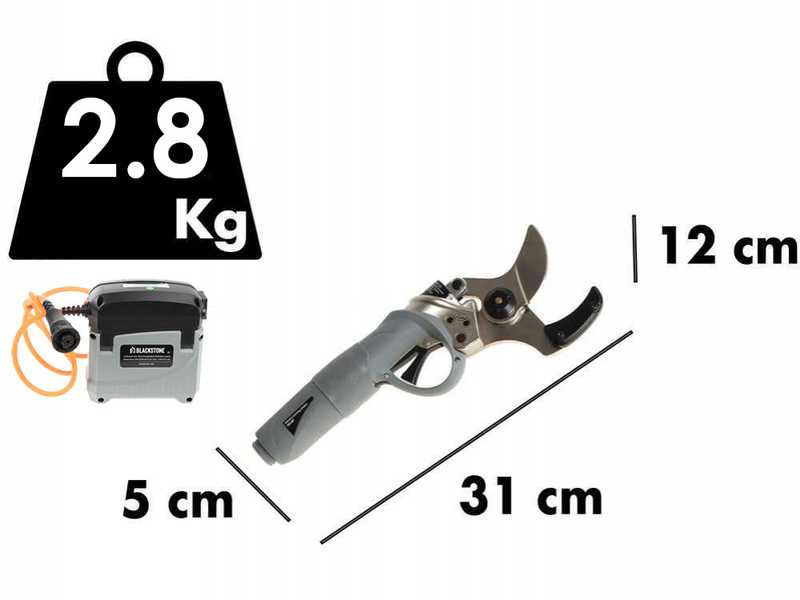 BlackStone 500-BP - Forbice elettrica da potatura - 36V 5.2Ah
