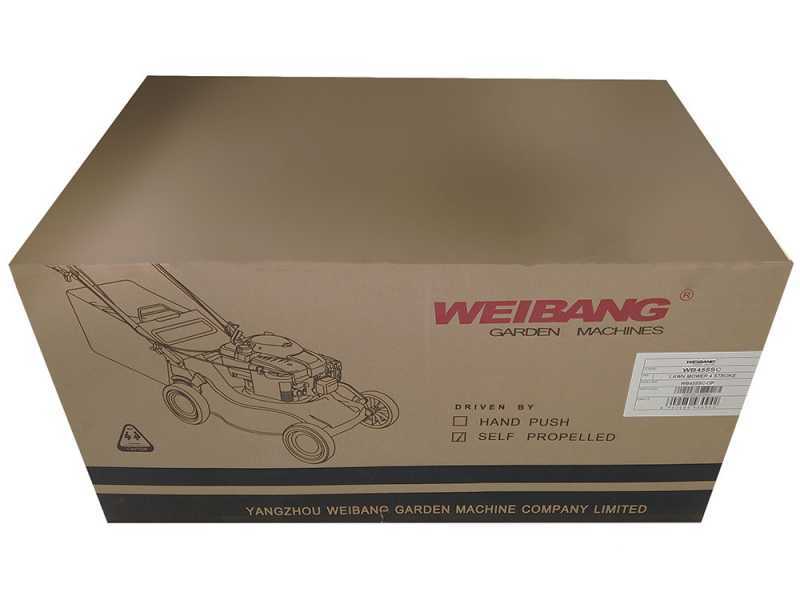 Weibang WB455SCOP - Tagliaerba a scoppio trazionato - 2in1 - Motore da 139cc
