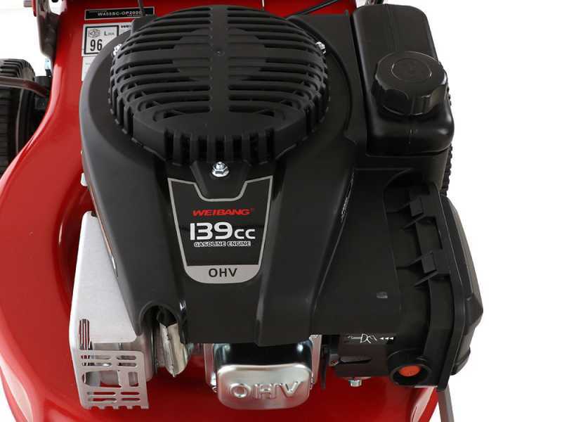 Weibang WB455SCOP - Tagliaerba a scoppio trazionato - 2in1 - Motore da 139cc