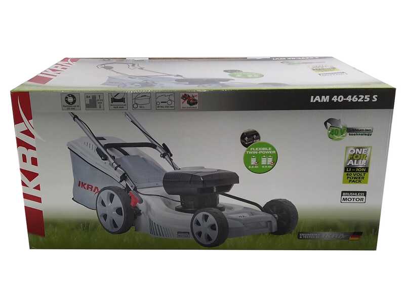 Ikra IAM 40-4625 S - Tagliaerba semovente a batteria - 40V/2,5Ah - Taglio 46 cm