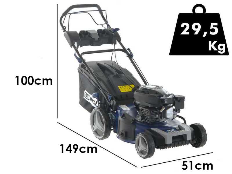 BullMach ECTOR 46 S - Tagliaerba a scoppio trazionato - 4 in 1 - Motore da 170cc