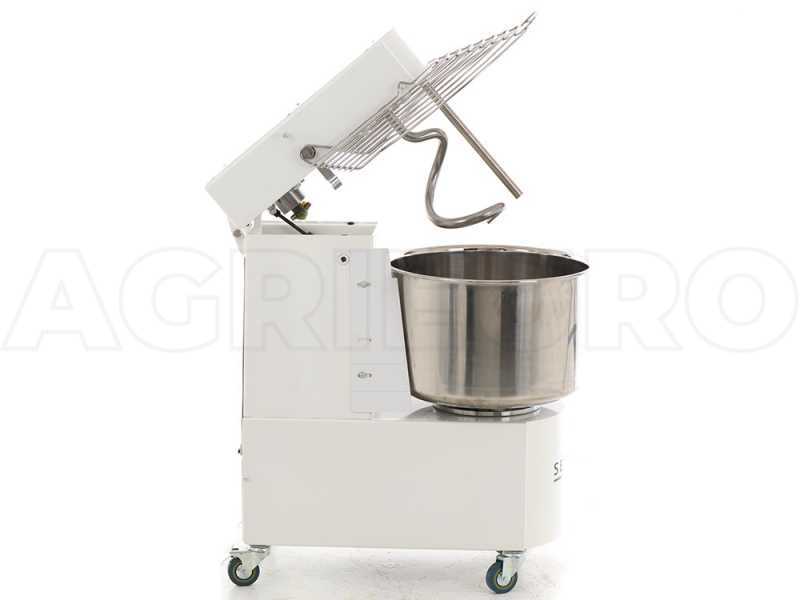 OUTLET - DA ESPOSIZIONE - Impastatrice a spirale Seven Italy GHR 30 2V - 230 V - Con ruote e Timer - 2 Velocit&agrave;