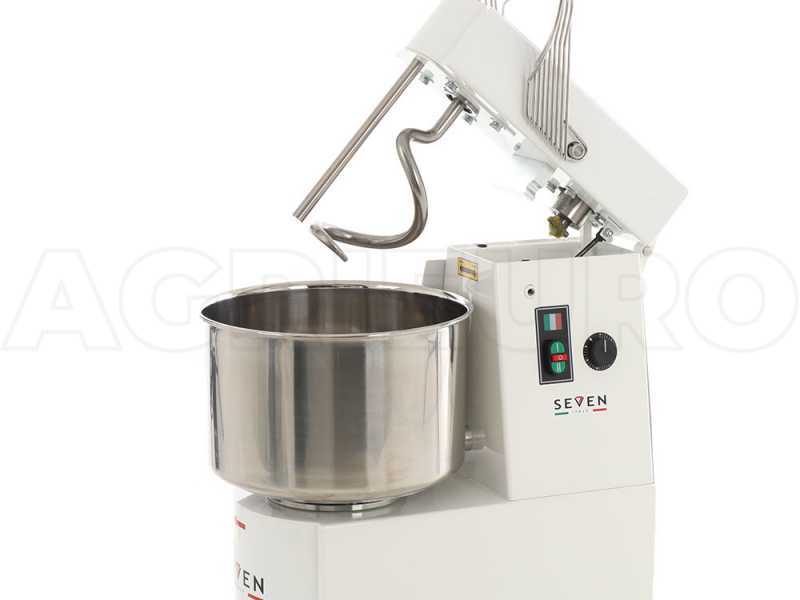 OUTLET - DA ESPOSIZIONE - Impastatrice a spirale Seven Italy GHR 30 2V - 230 V - Con ruote e Timer - 2 Velocit&agrave;