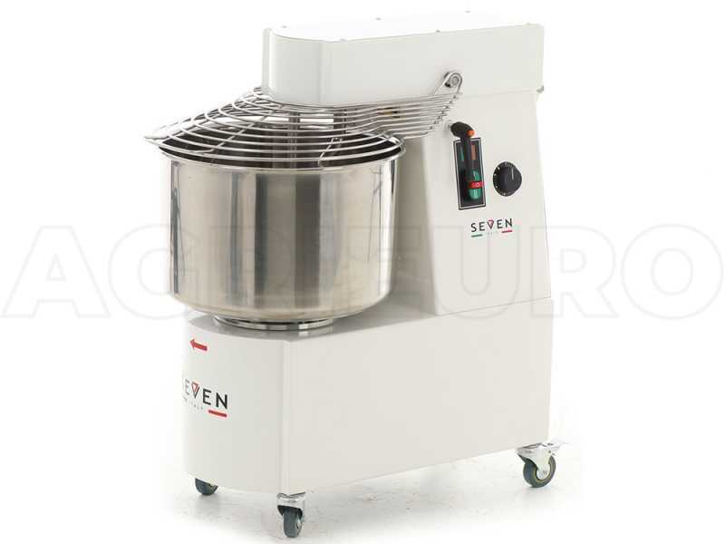 OUTLET - DA ESPOSIZIONE - Impastatrice a spirale Seven Italy GHR 30 2V - 230 V - Con ruote e Timer - 2 Velocit&agrave;