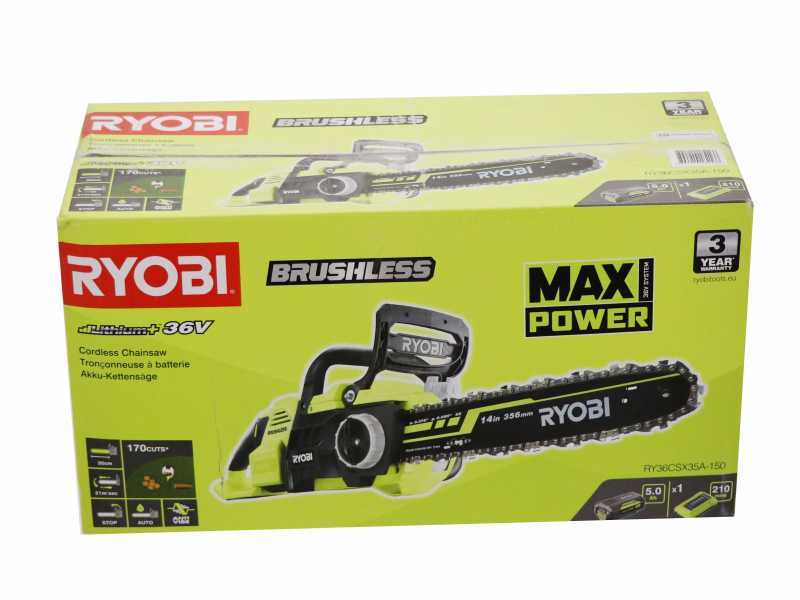 Ryobi RY36CSX35A-150 - Elettrosega a batteria 36V 5Ah - Lama da 35cm