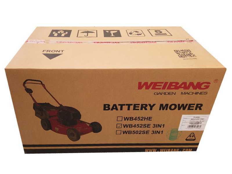 Weibang WB452SE3 - Tagliaerba semovente a batteria - 120V/4Ah -Taglio 45 cm