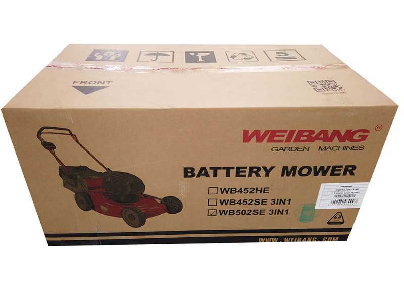 Weibang WB502SE3 - Tagliaerba semovente a batteria - 120V/4Ah - Taglio 53 cm