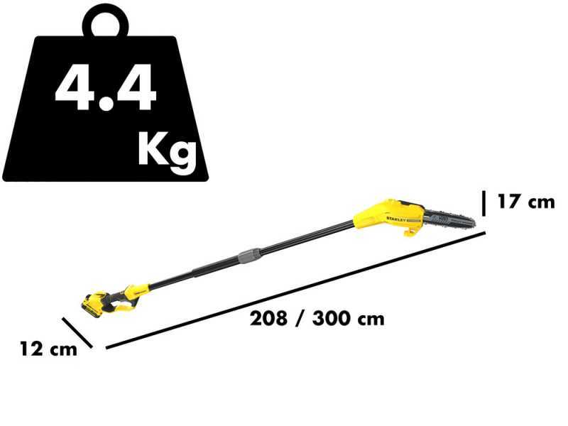 Stanley Fatmax V20 - Potatore telescopico su asta di prolunga regolabile  - Batteria 18V 4AH