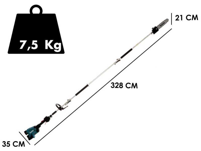 Makita DUX60 - Potatore a batteria 36V multifunzione con prolunga da 108cm - Batterie 2x18V 3Ah