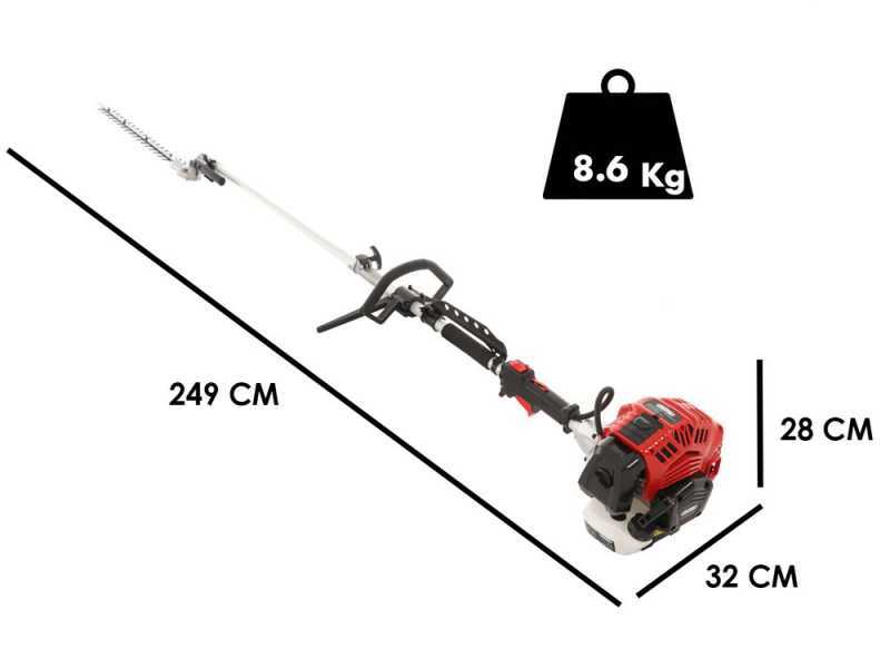GeoTech GT-2 43 L - Tagliasiepi a scoppio su asta di prolunga - Lama da 56 cm