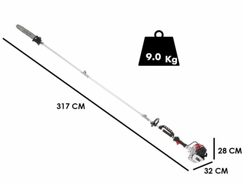 GeoTech GT-2 43 L - Potatore a scoppio su asta telescopica - Lama da 30cm