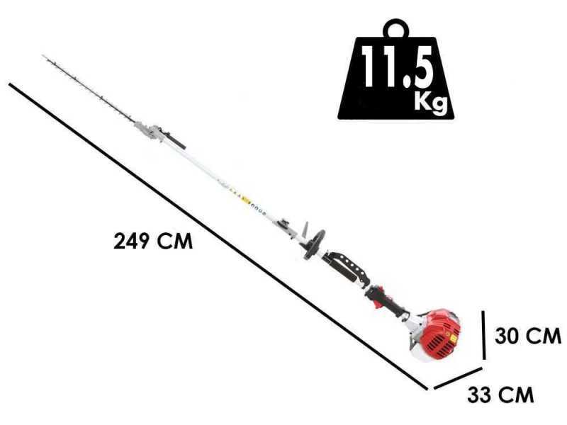 GeoTech GT-2 52 L - Tagliasiepi a scoppio su asta di prolunga - Lama da 56 cm