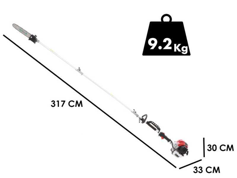 GeoTech GT-2 52 L - Potatore a scoppio su asta telescopica - Lama da 30cm