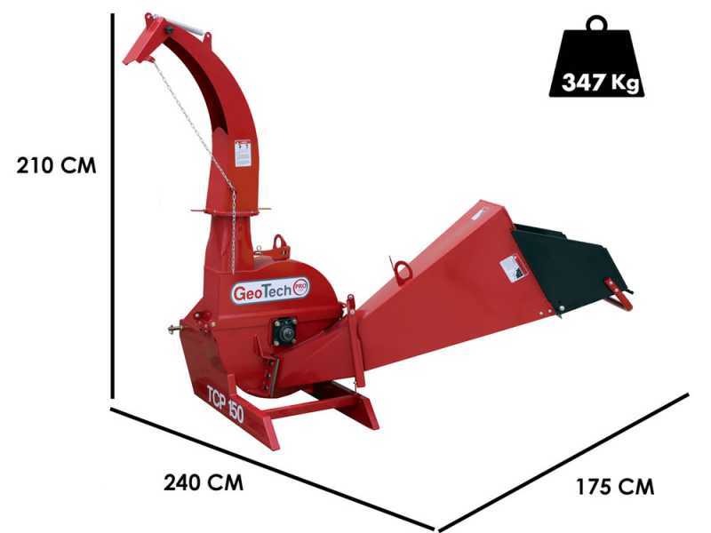 GeoTech-Pro TCP 150 - Biotrituratore a trattore - Diametro di taglio 150 mm